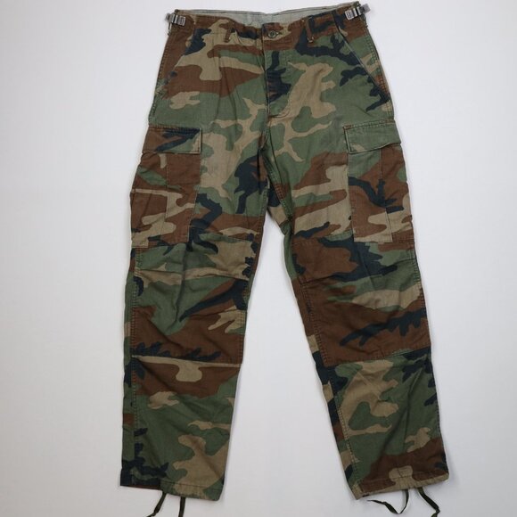 Vintage 80s USGI Mens Medium Short Woodland Camouflage Combat Cargo Pants USA